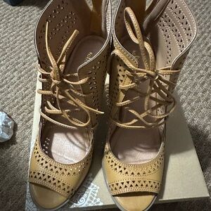 Altar'd State Whiskey Lace-Up Heels
